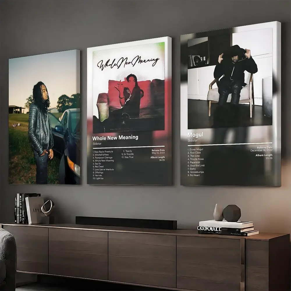 S-Sk8star Rapper Album Painting Calligraphy HD Modern Style Inner Frame Canvas Poster Bedroom Room Hallway Wall Art Decor