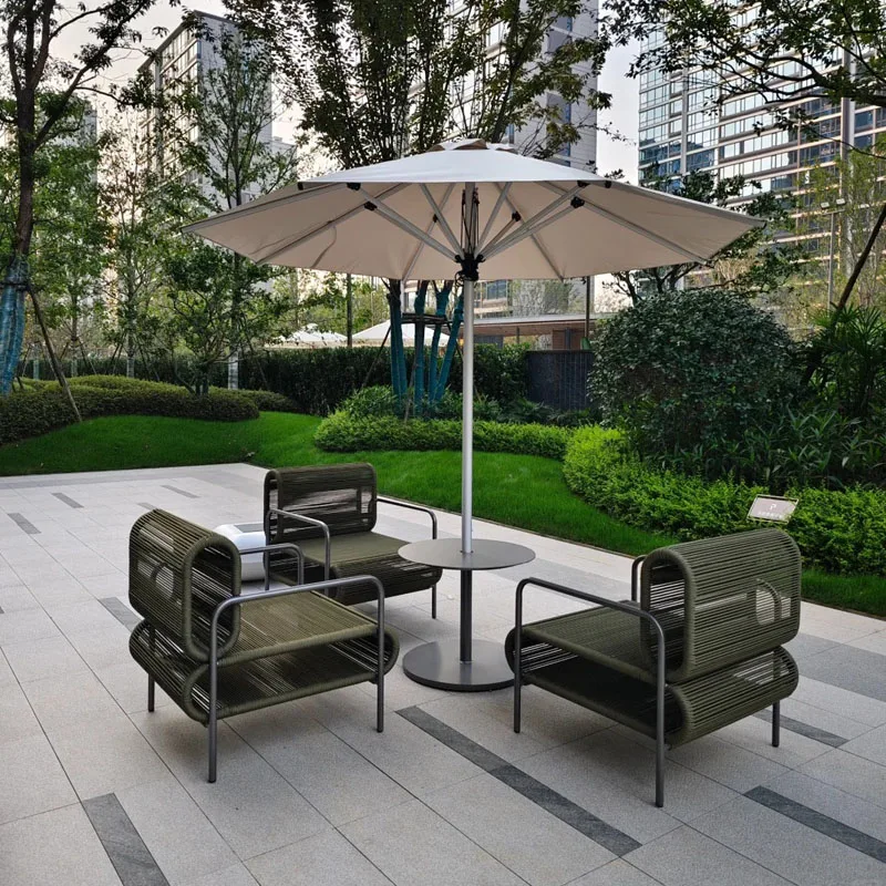 

Outdoor rattan sofa back chair combination outdoor courtyard coffee shop catering homestay sun room single rattan chair