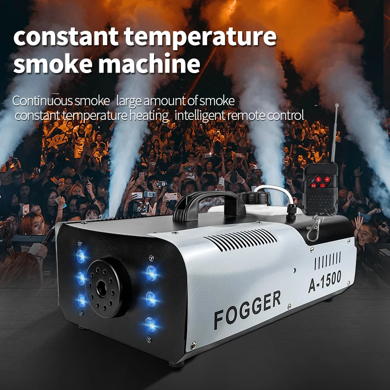 1500W LED Fog Machine Stage Effect Equipment DMX Control Smoke Fog Machine Stage Light for Wedding Party Disco Bar Stage Concert