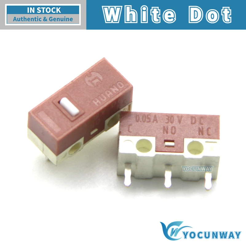 5 Pcs New Original HUANO Silent Micro Switch 20 Millions Click Lifetime For Computer Mouse Mute Button Compatible 3 Pin