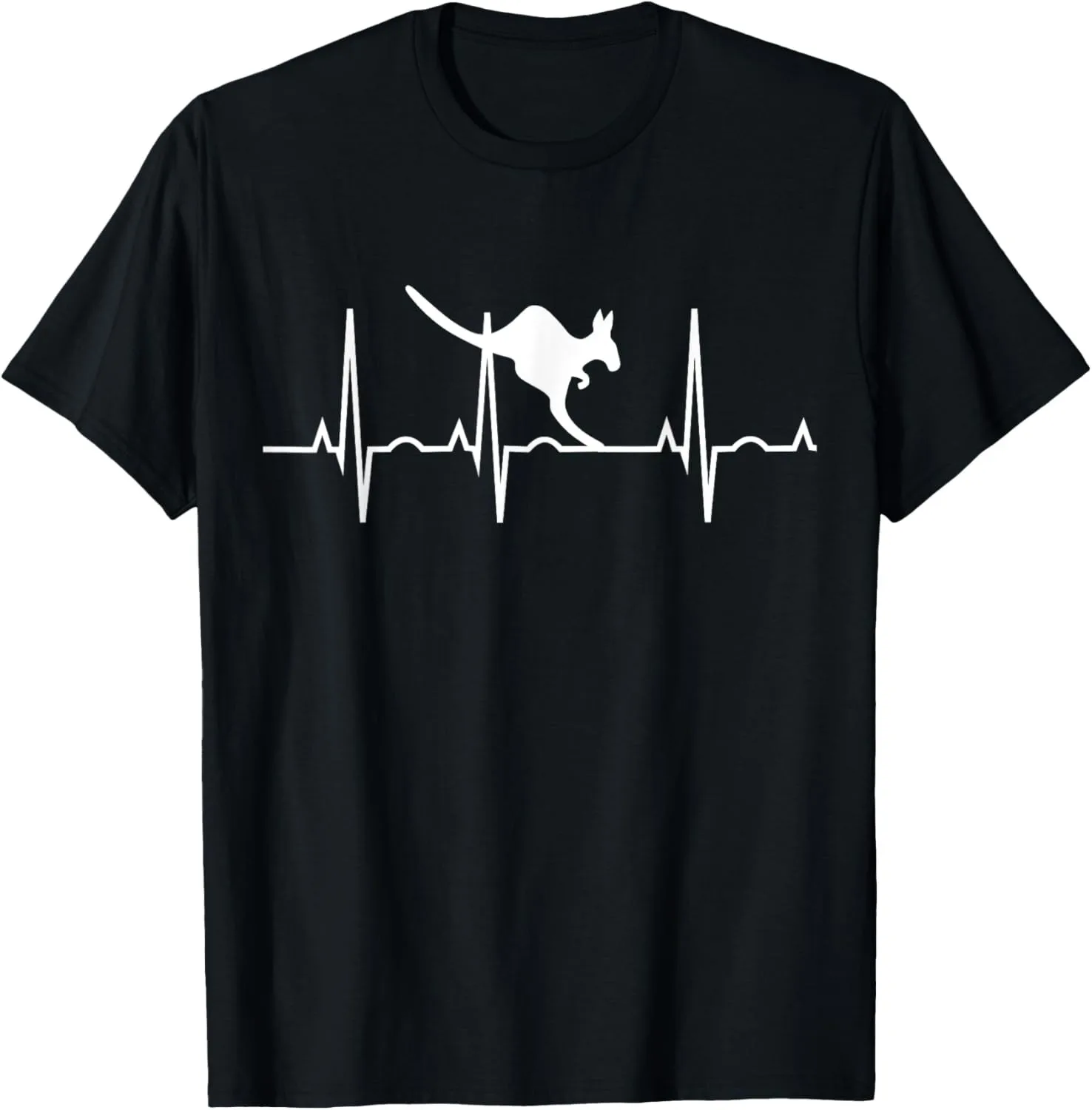 Australia Kangaroo and Koala Draw Heartbeat Illustration T-Shirt Custom Printed Graphic T Shirts  Funny Shirt Streetwear Camisas view 3