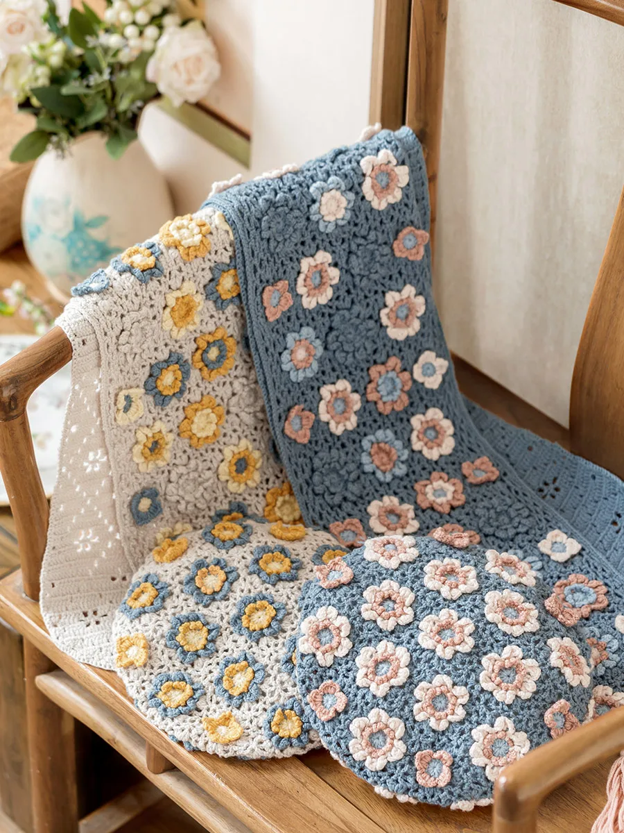 

Handmade Wool Beret Hat Scarf Set 3D Peony Flower Design Yarn Material Kit by SuSuJieJia for Faion Accories And Clothing