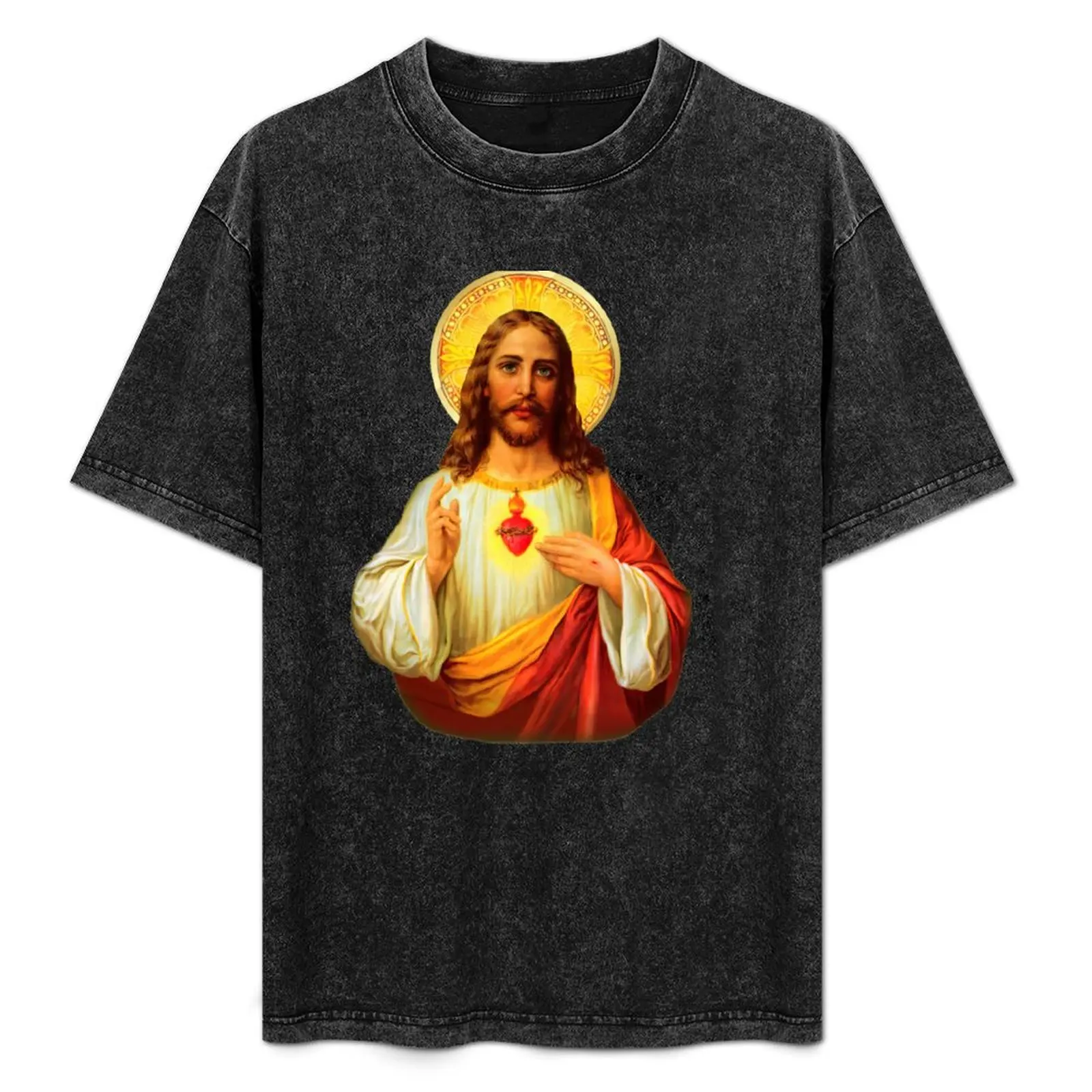 Camiseta Sagrado Corazón de Jesús Católica Detente Sagrado Corazón de Jesús 080320, Estilo Casual para el Trabajo
