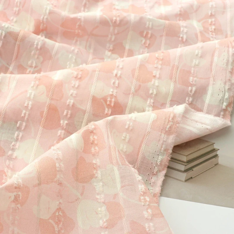 145X100Cm 40S Full Cotton Digital Print Fabric Fresh Floral Pattern Soft Breathable Material for Diy Dressmaking & Home Decor