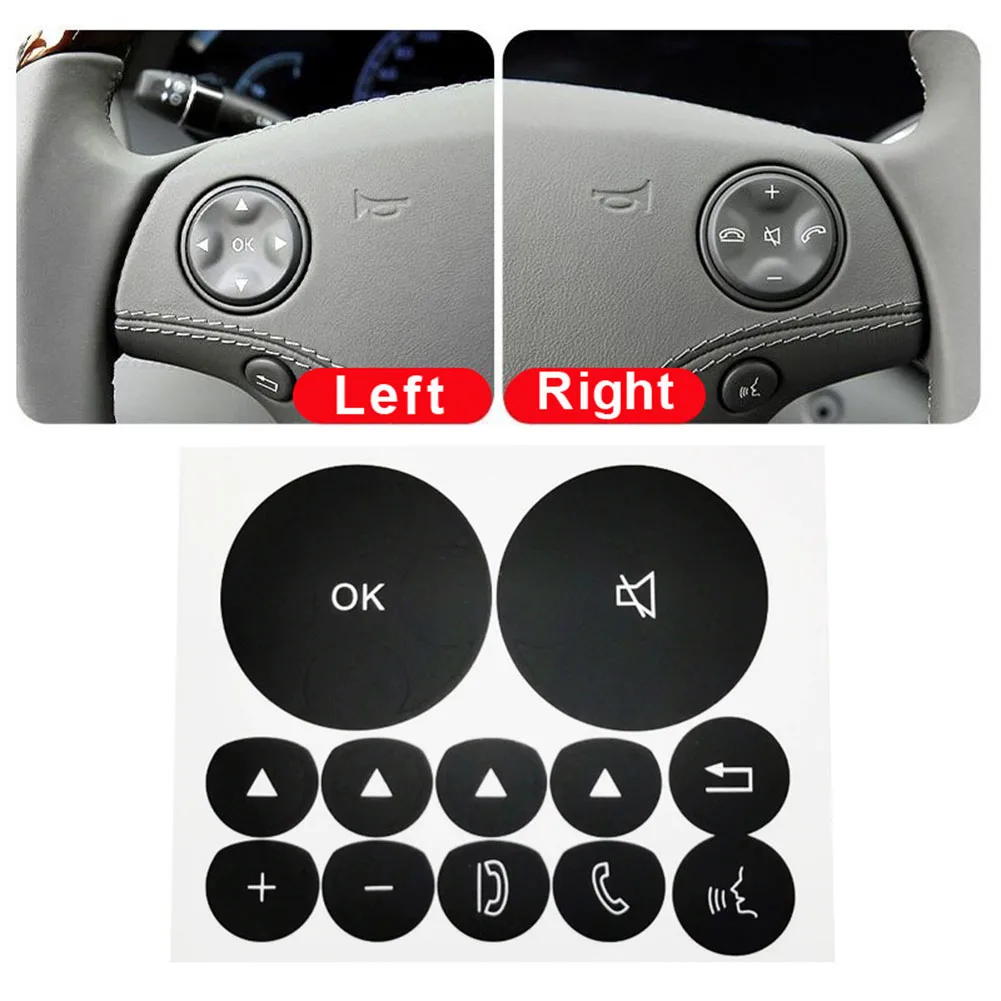 Black Button Overlay Button Repair Decal Interior Car Decoration Black Overlay With Lettering Car Interior Decoration Accessory