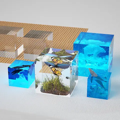 Klara silikonkubformar stora djupa fyrkantiga epoxihartsformar transparenta silikonformar för hartsgjutning DIY smyckestillverkning 6 best sales epoxiform i silikonform - №6