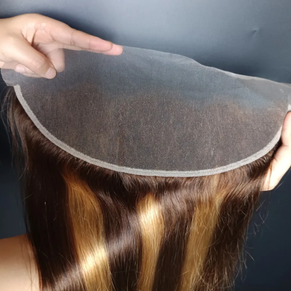 P427 العسل شقراء تسليط الضوء على مستقيم 13x4 الدانتيل الشفاف أمامي الشعر البشري أومبير الملونة كامل نهاية البرازيلي عذراء الشعر 150%