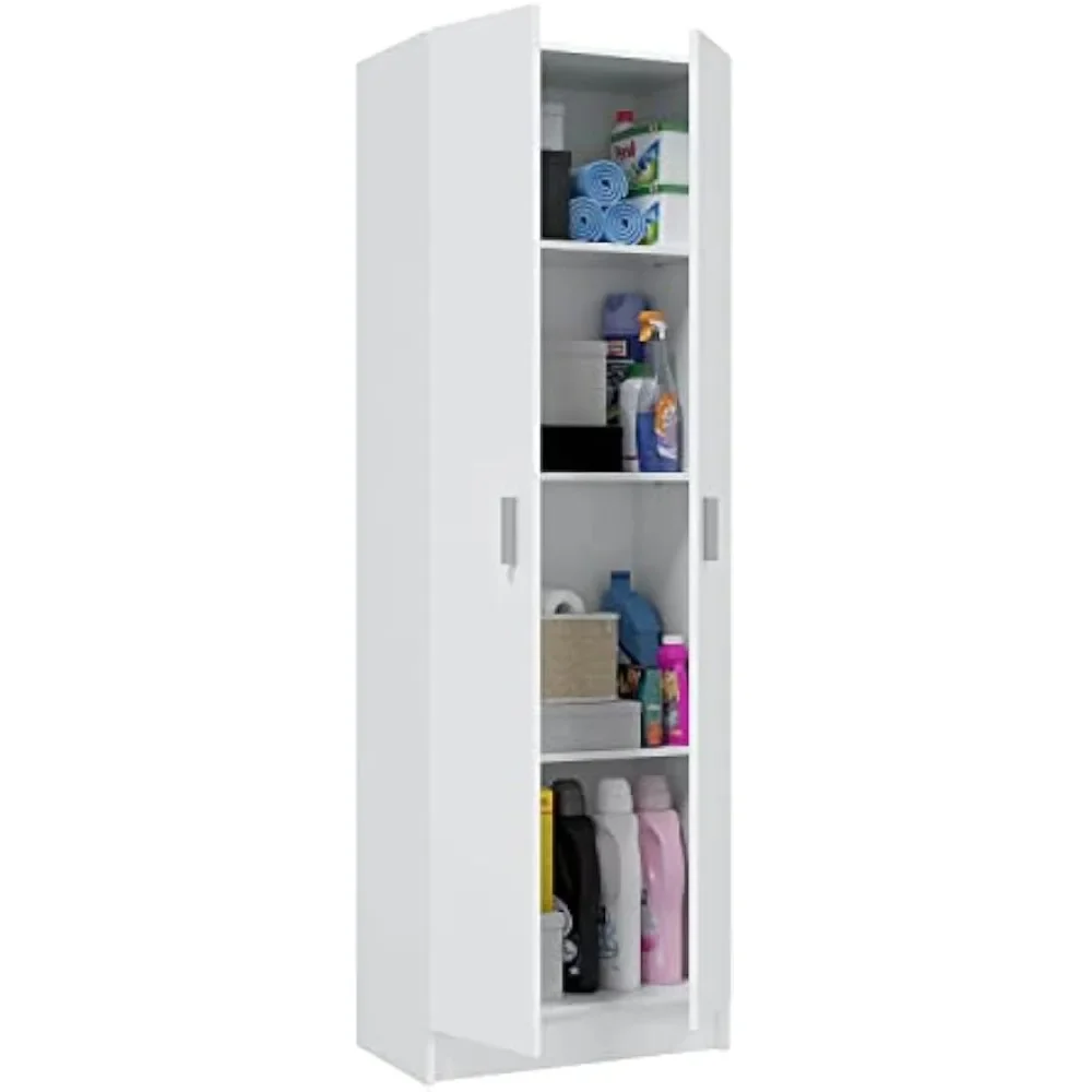 Habitsign armario multiusos 2 puertas 3 estantes, 180 59 37 cm (alto x ancho d - cm), armario auxiliar en blanco mate