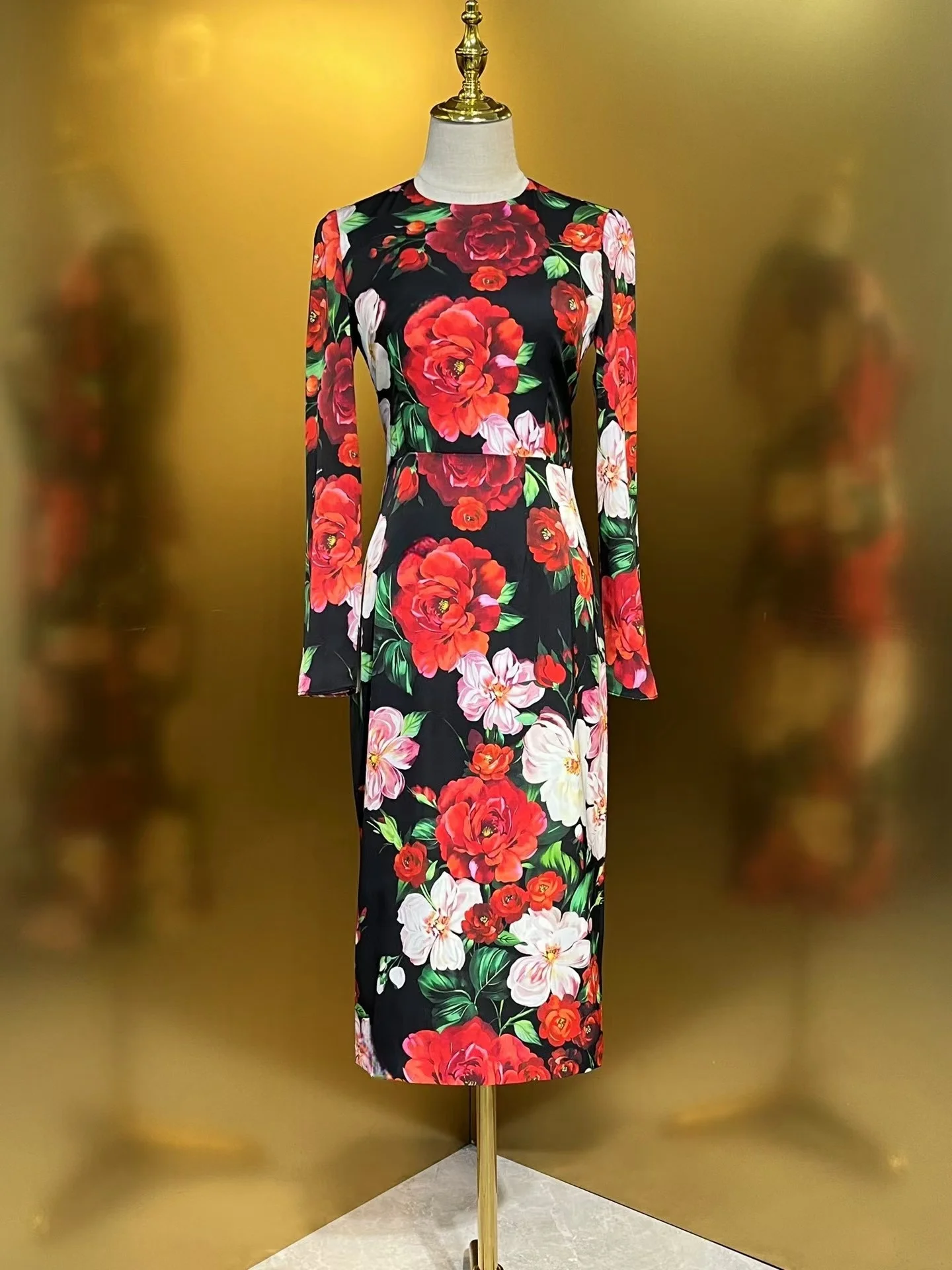 High end customized women's silk dress