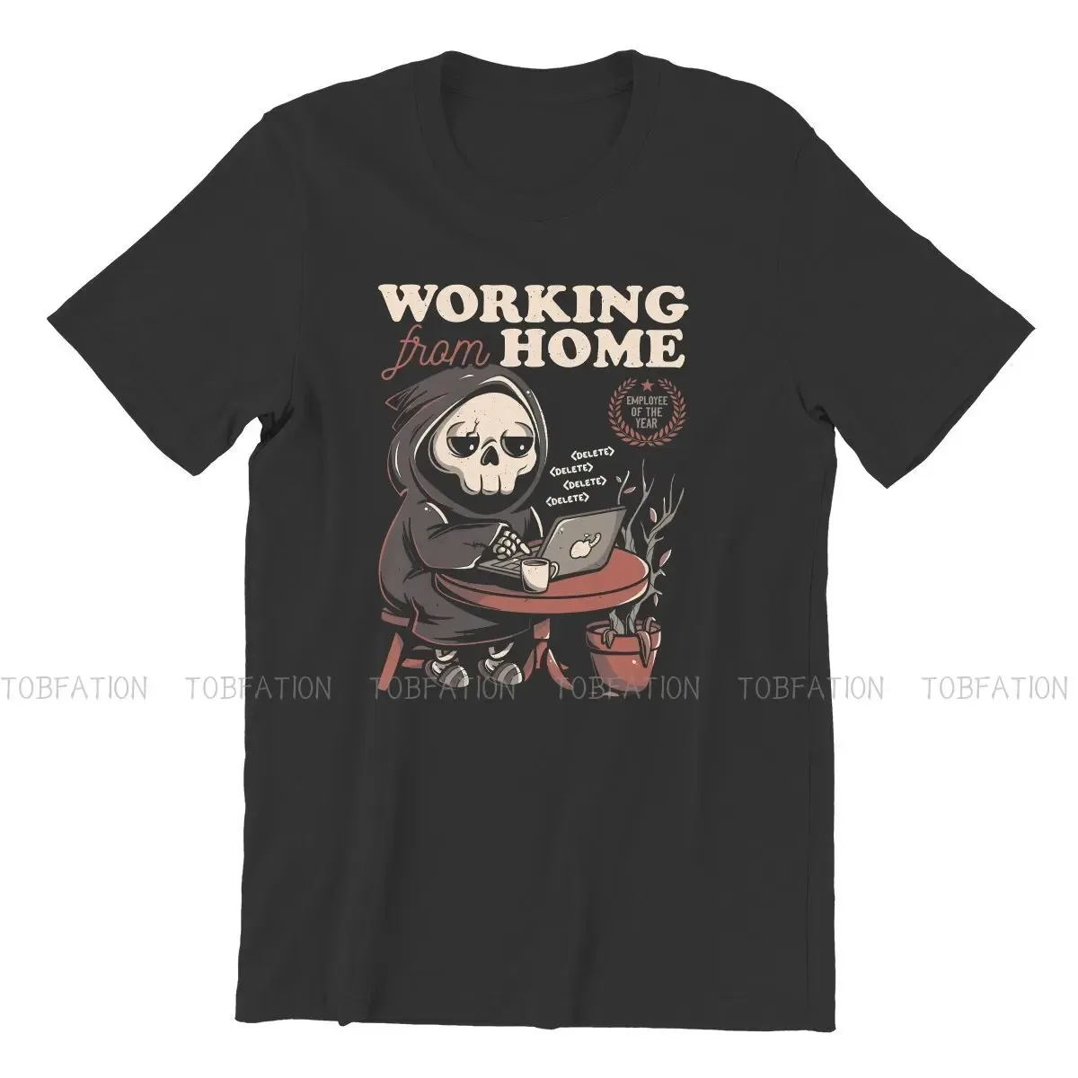 Working From Home Creepy Skull TShirt For Male Baphomet Satan Lucifer Clothing Style T Shirt Soft Print Fluffy 2024