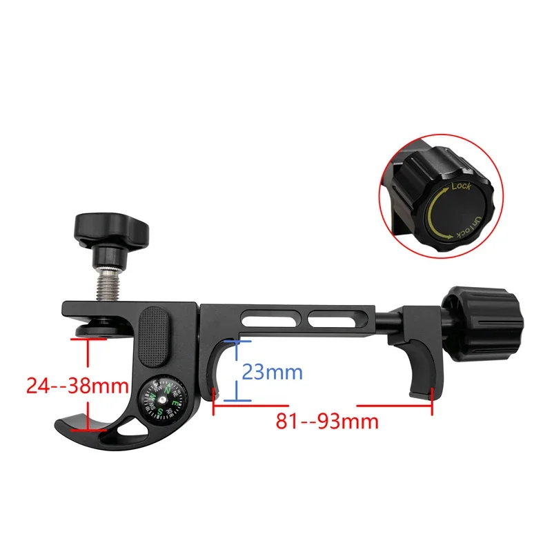 New Corrosion Resistant GNSS  Pole Clamp With Compass &Open Data Collector Cradle Pole Holder Mount