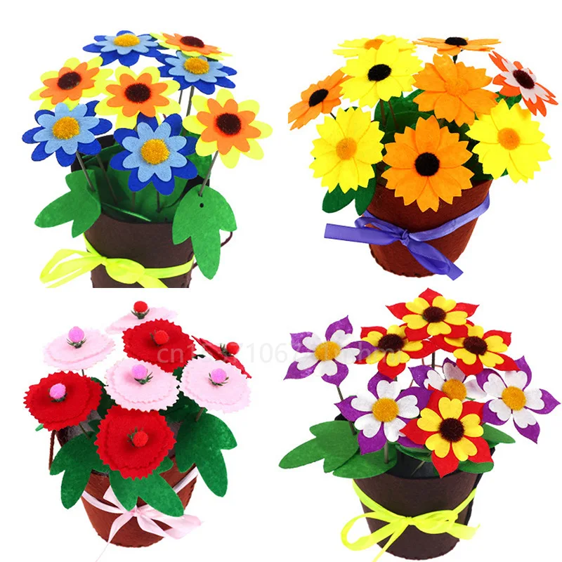 Flower Pot Crafts Toys for Children Kids DIY Potted Plant Kindergarten Learning Education Toys Montessori Teaching Aids Toy