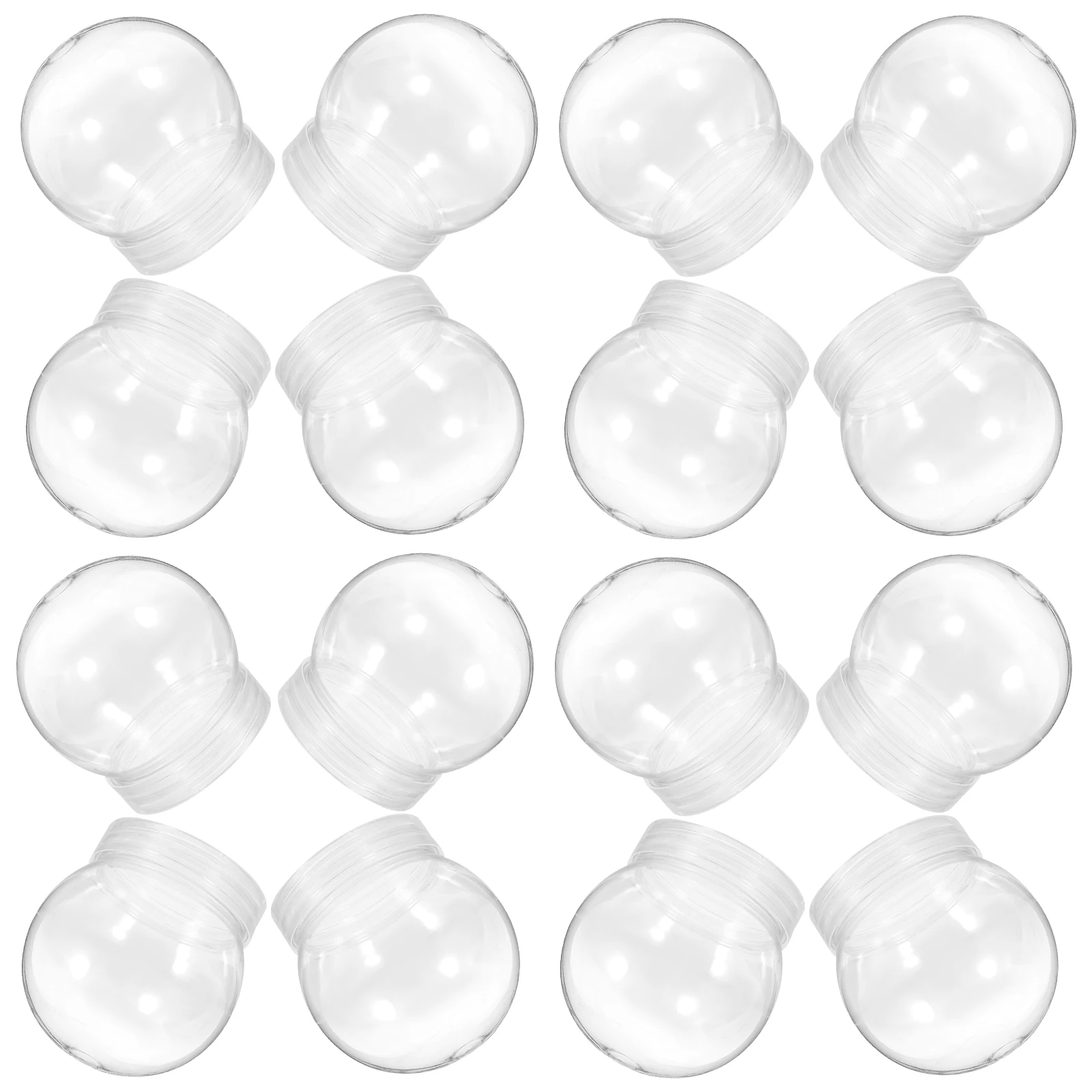 

24 Pcs Empty Water Globes Clear Plastic DIY Snow Globe Accessories Round Christmas Craft Supplies Festival Decorations Holiday