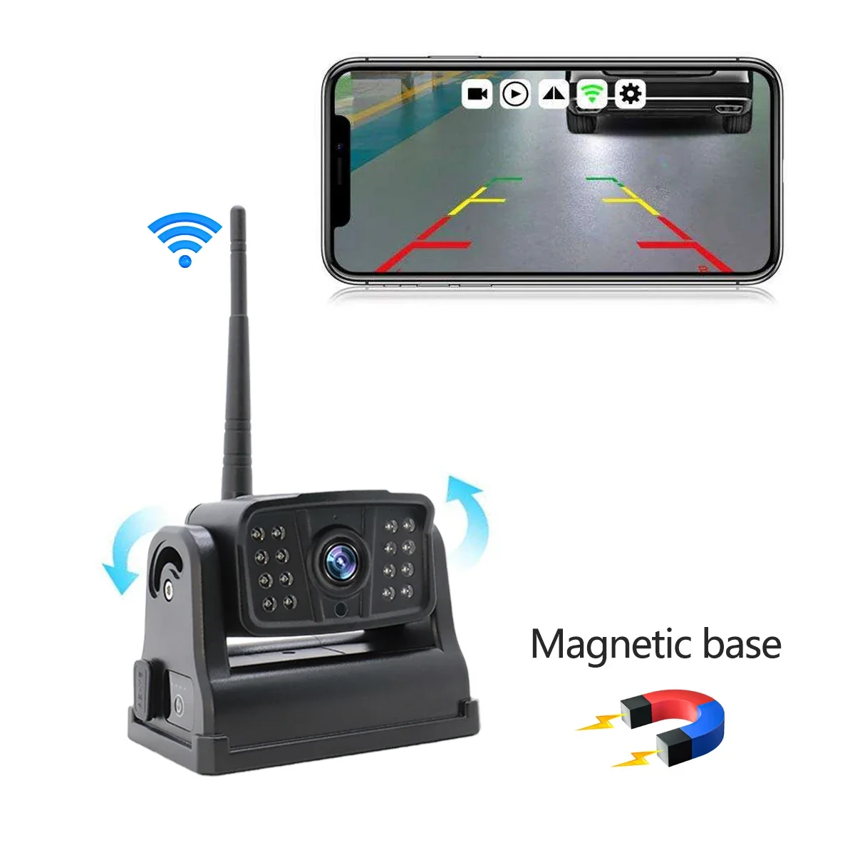 

Direct Portable WiFi Car Camara 9600mah Battery Angle Adjustable Reverse Packing Backup Reversing Camera car security camera