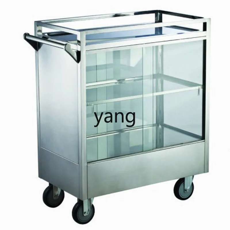 

LXL Stainless Steel Dining Cart Trolley Dining Snack Restaurant Cart Cold Dish Stall Dining Car