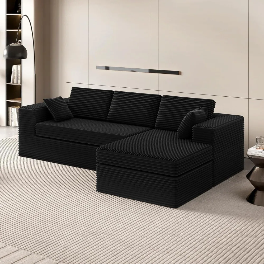 Extra Firm 108" Modular Sectional Sofa Deep Seat Sag-Resistant Foam Right Chaise Living Room No Assembly, Custom