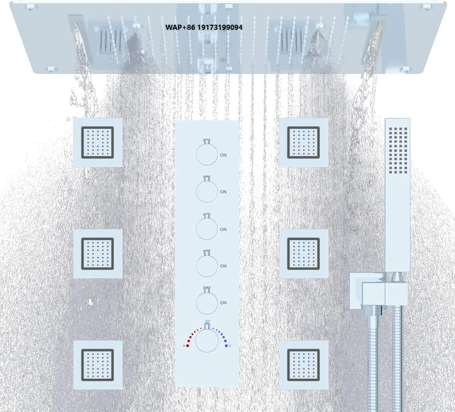 Luxury Mist Multi-functional Shower Head System  Shower Jets Body Sprays Faucet Set Shower Combo Kit Chrome