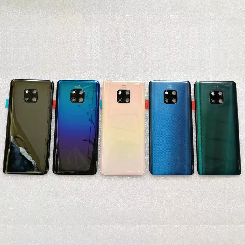 New Tempered Glass Back Cover For HW Mate 20 Pro Spare Parts Back Battery Cover Door Housing+Camera frame+Flash cover