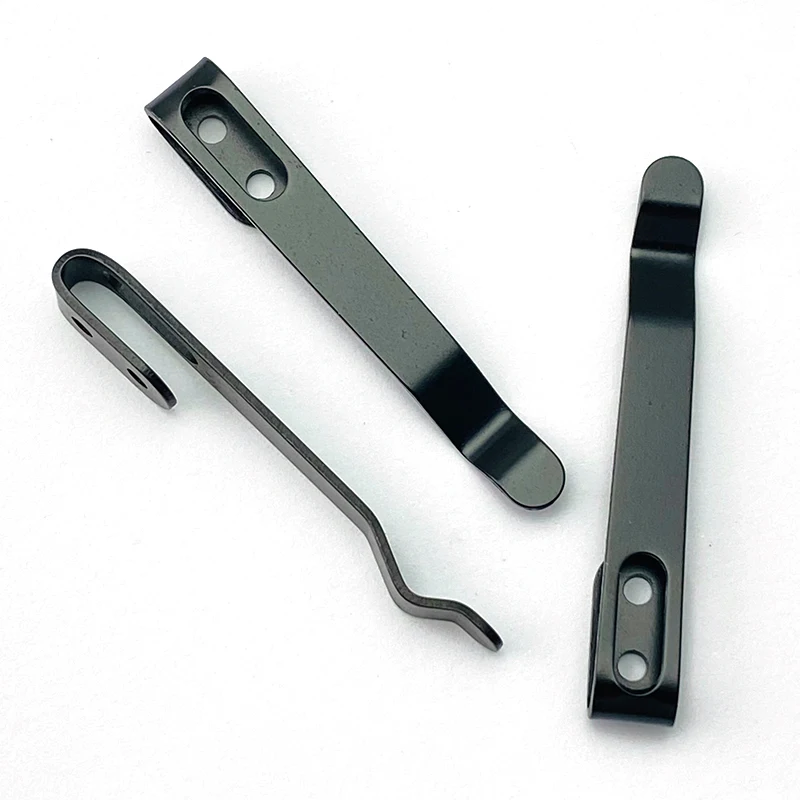 1pc Stainless Steel Folding Knife Back Clip DIY Making Accessories Pocket Waist Clamp Knives Tool Parts With 3pcs M2.5 Screws