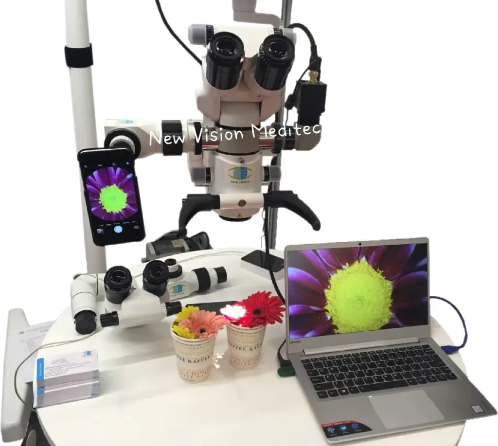 Sistema de gravação de vídeo para lâmpadas de fenda com sistema digital Smartphone para microscópios cirúrgicos