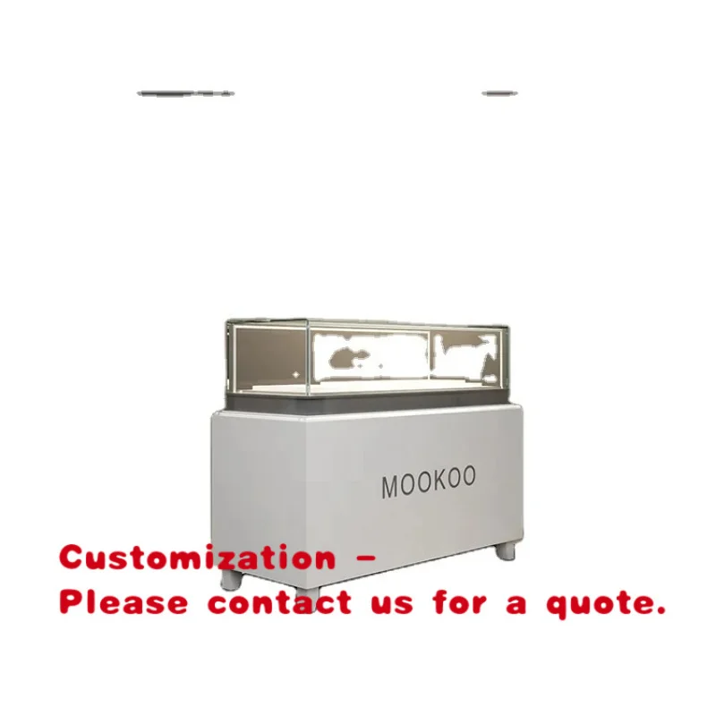 

custom.Glass Vitrine Jewelry Display Cabinet with LED Lighting Waterproof Durable Customizable Color-MOOKOO Furniture
