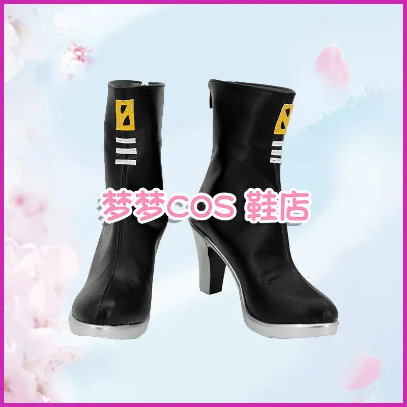 Anime GIRLS' FRONTLINE 2:EX Vector Cosplay Shoes Black Short PU Leather Flat Sole Boots For Halloween Carnival