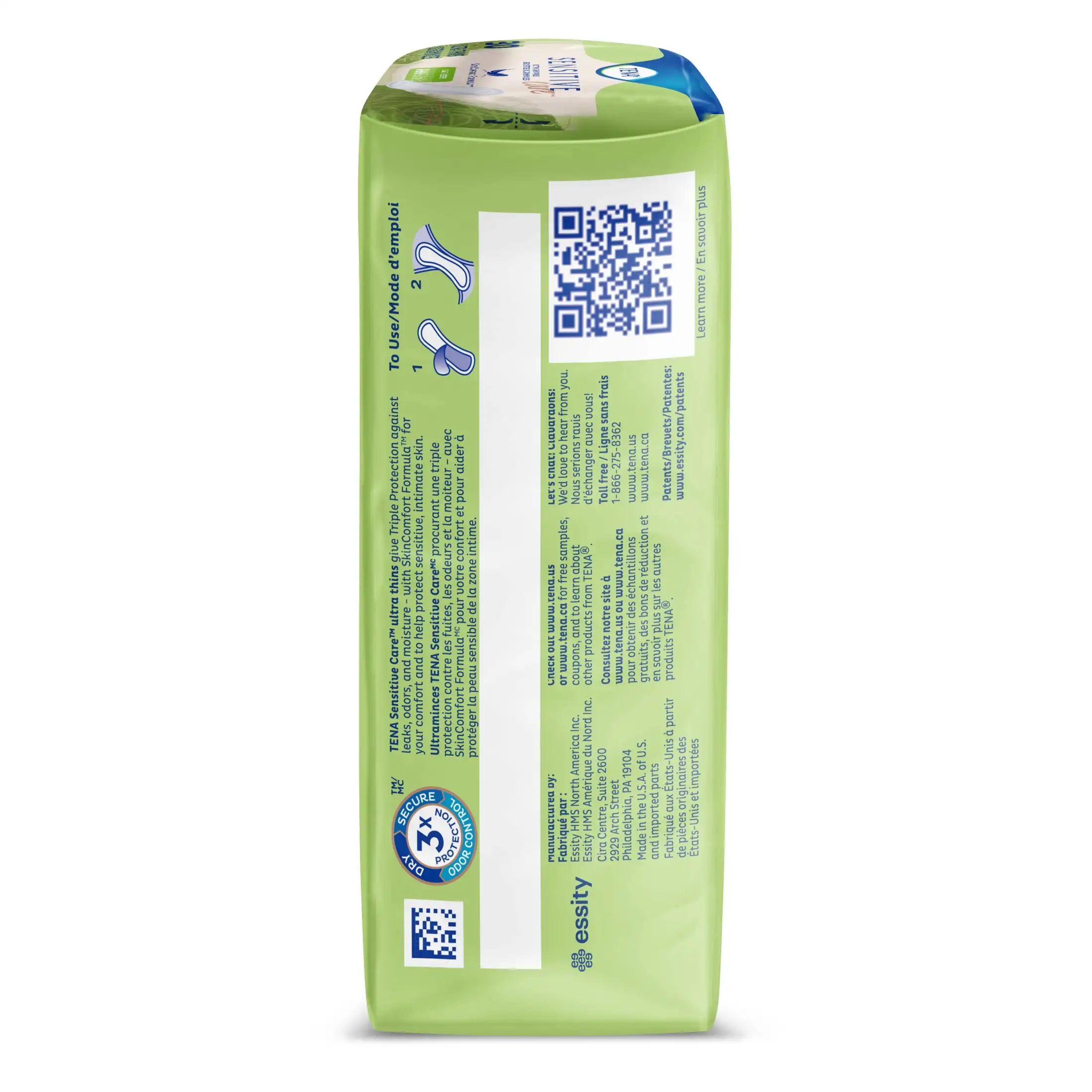 Tena Sensitive Care Ultra Thin Light Incontinence Pads, Regular, 30 Ct