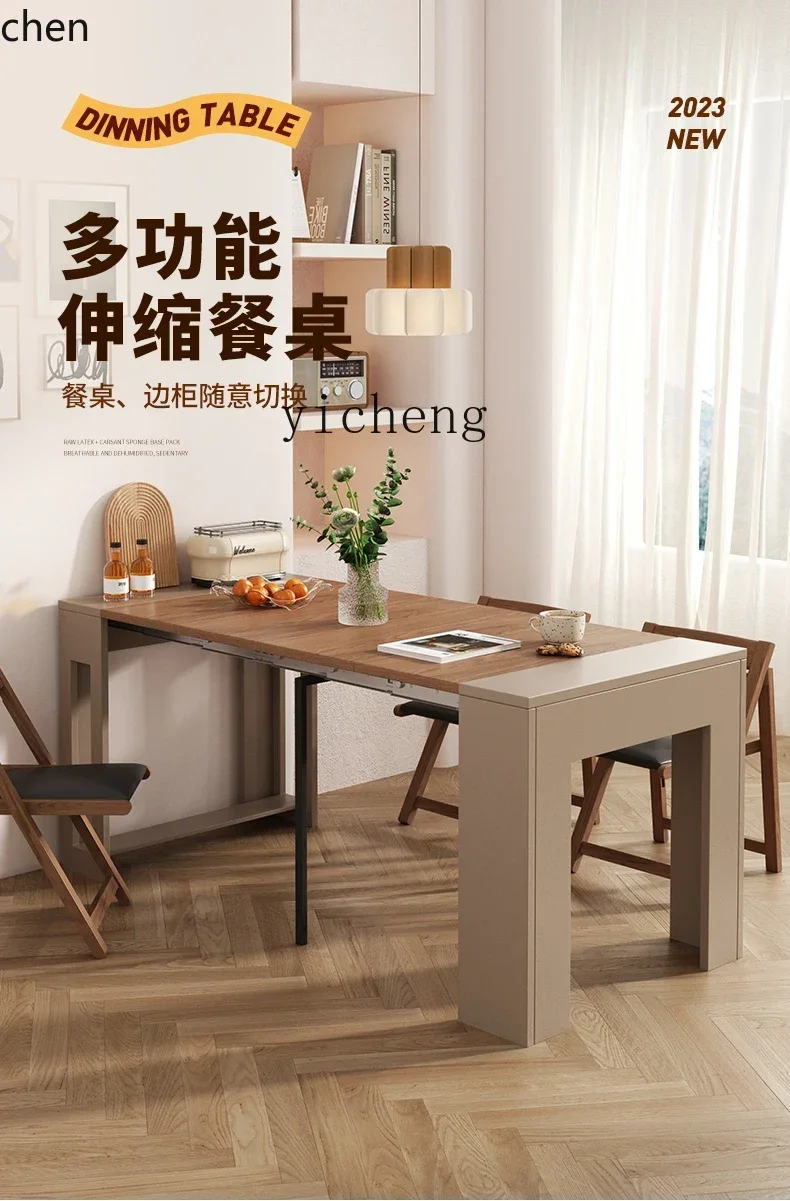 ZMLSimple Table à manger rétractable de style crème Table à manger peu encombrante pour petit appartement