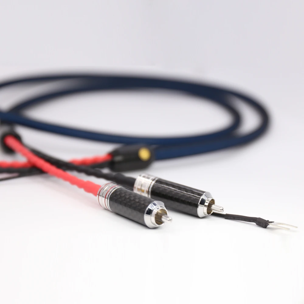 Cavo per bracciolo fono placcato argento 5N OFC di alta qualità da RCA a RCA da 2RCA a 2RCA Cavo per bracciolo di qualità audio premium