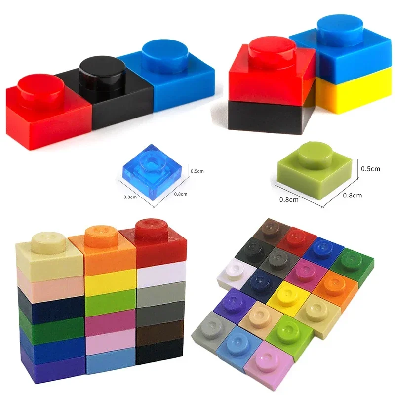 200Pcs DIY Bricks Parts 3024 1x1 Plate Educational Tech Construction Assmble Compatible Block Parts Toys for Child Kids