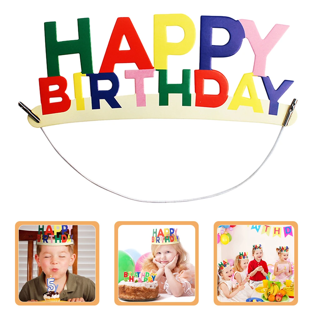 

10 Pcs Birthday Hat Headband Party Accessories for Kids Children Colorful Happy Decorative Hairbands Comfortable Reusable