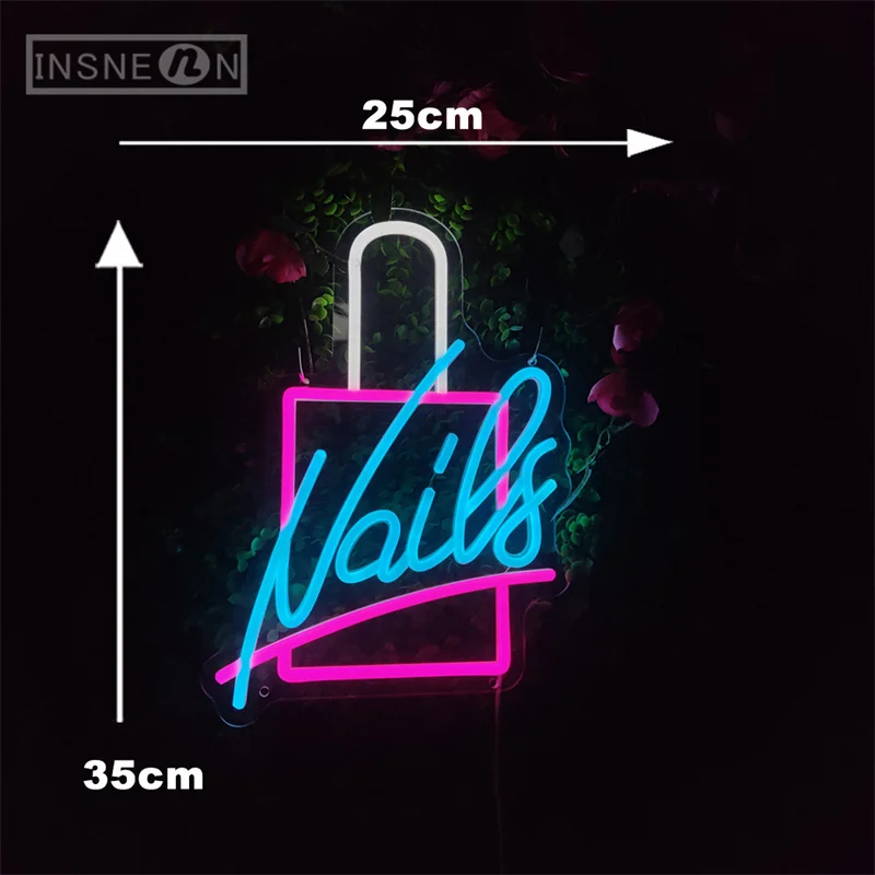 Nails Neon Sign Salon Shop Signboard Beauty Salon Room Decoration Business Shop Studio Decor Art Welcome Sign Led Light for Nail