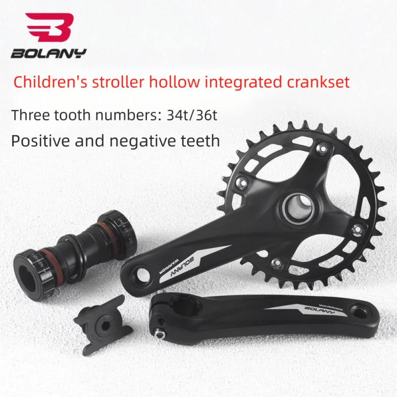 

Шатуны для горного велосипеда BOLANY, алюминиевый сплав, 140 мм, полая кривошипная одинарная звездочка, шатуны для горного велосипеда 34T 36T для детского велосипеда