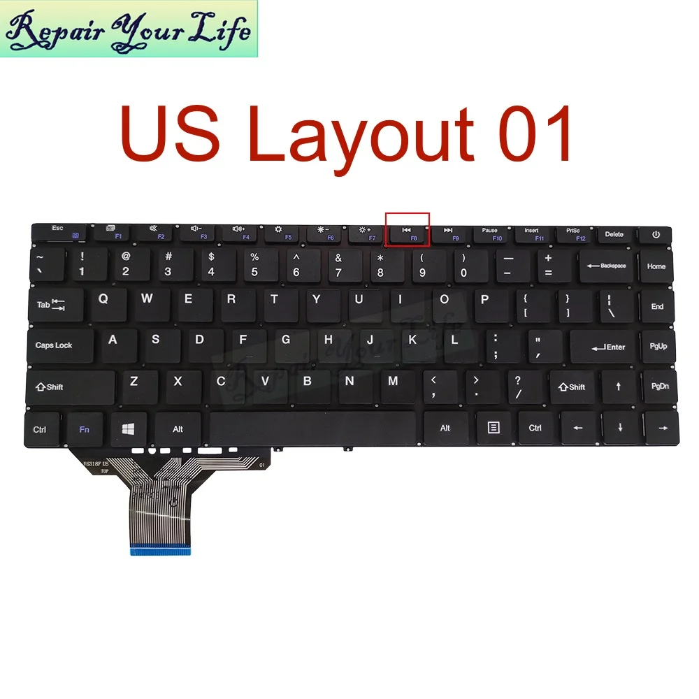 Imagem -06 - Teclado Notebook para Teclast f7 Plus Eua Reino Unido la kr Pt-po Plus ii 14.1 Português Inglês Notebook Coreano