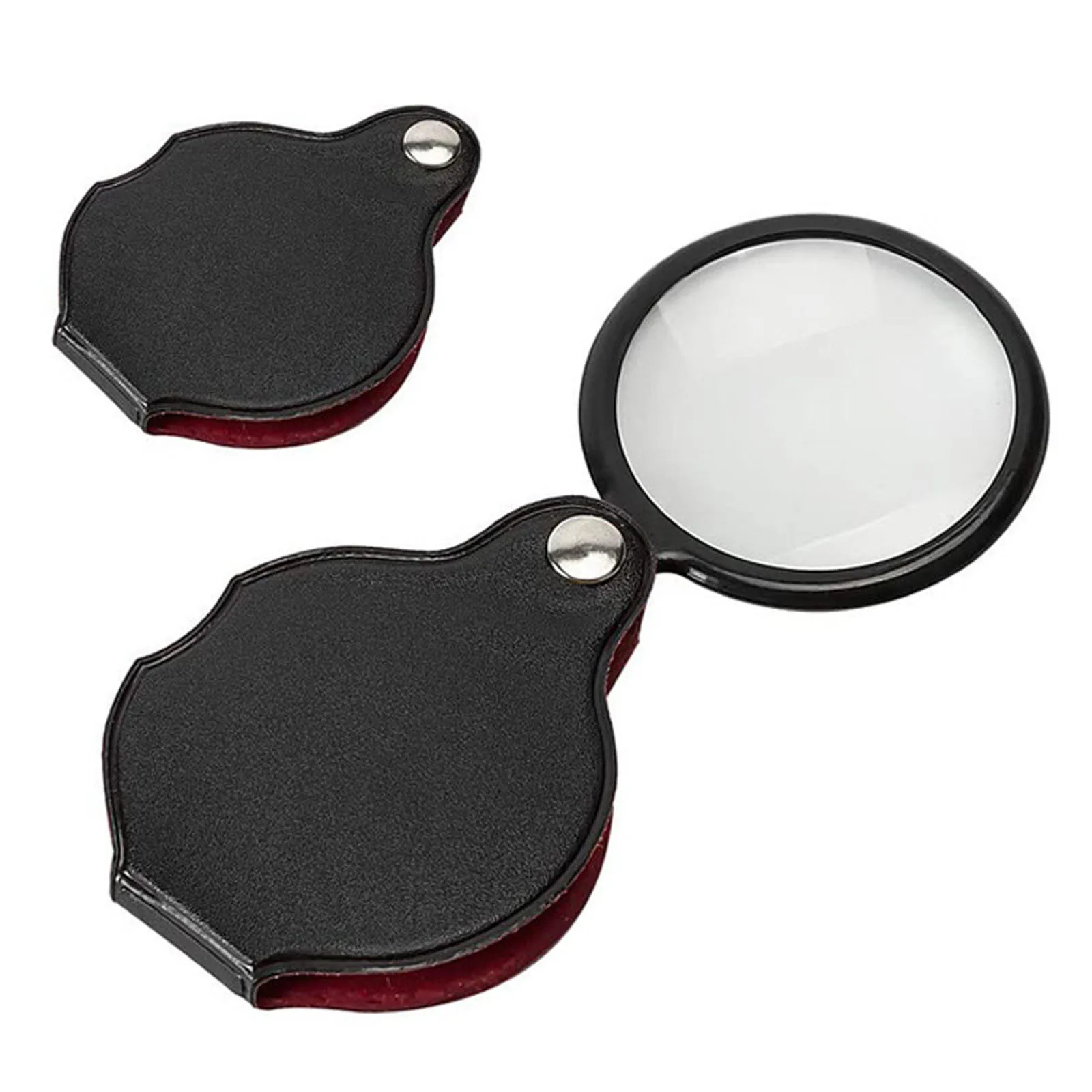 8X Small Magnifying Glass Mini Pocket Magnifier Folding Magnify Glasses With Rotating Protective Holster For Seniors Reading