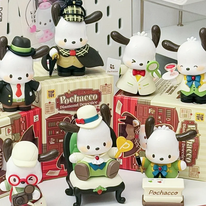 In Stock Sanrio Pochacco Diamond Detective Series Blind Box Tide Play Desktop Ornament Peripheral Figure Toy Lovely kawaii Gift view 6