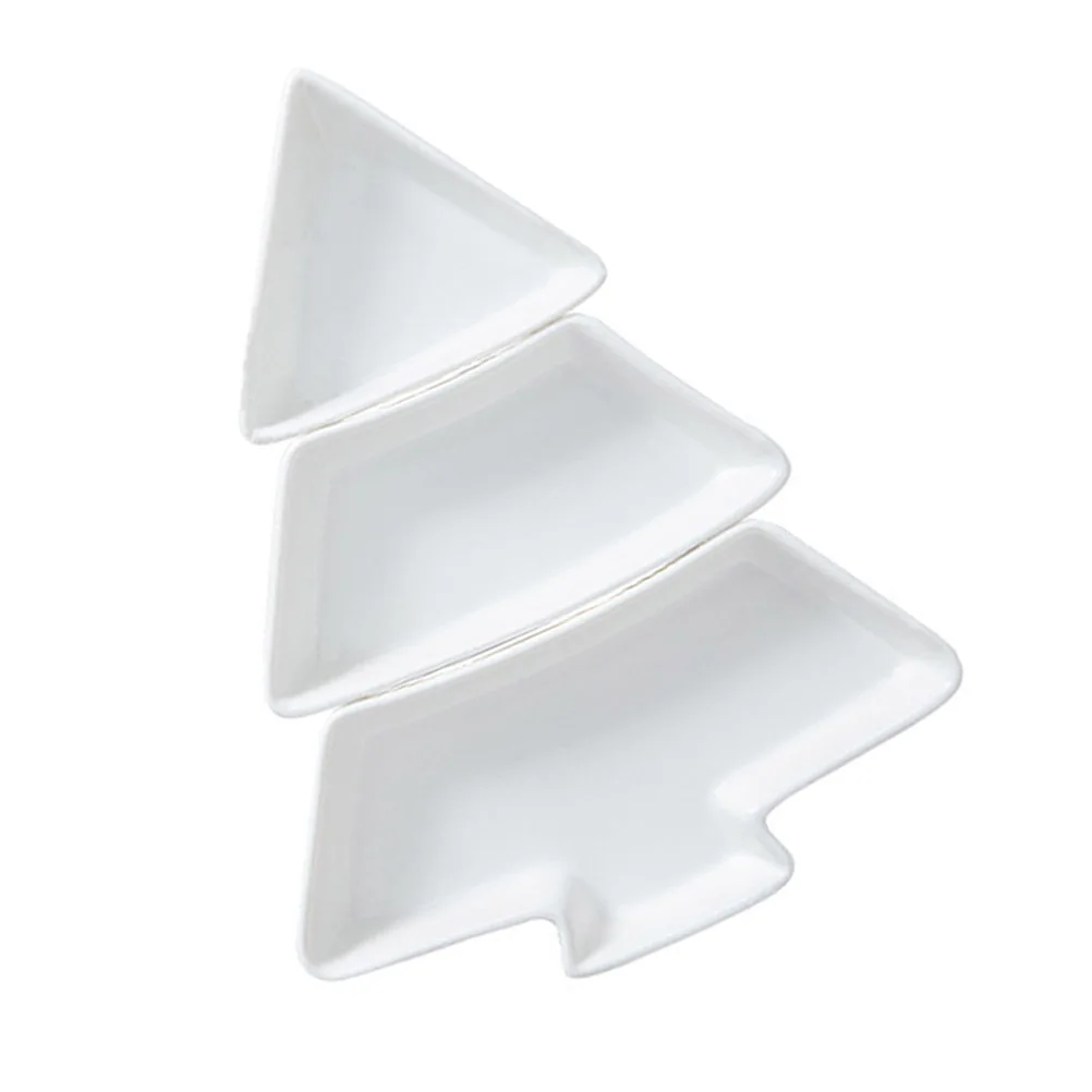 

Christmas Tree Shape Candy Snack Tray Ceramic Sections Dishwasher Safe Removable Serving Plate for Nuts Dried Fruits Appetizers