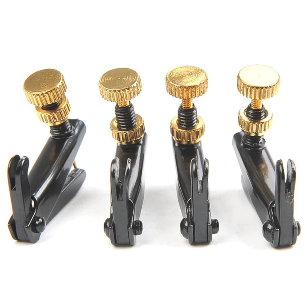 4Pcs Metal Violin Fine Tuner String Adjuster Tuning Black For 4/4 3/4 Violins Spinner Tuning Screw Musical Instrument Parts