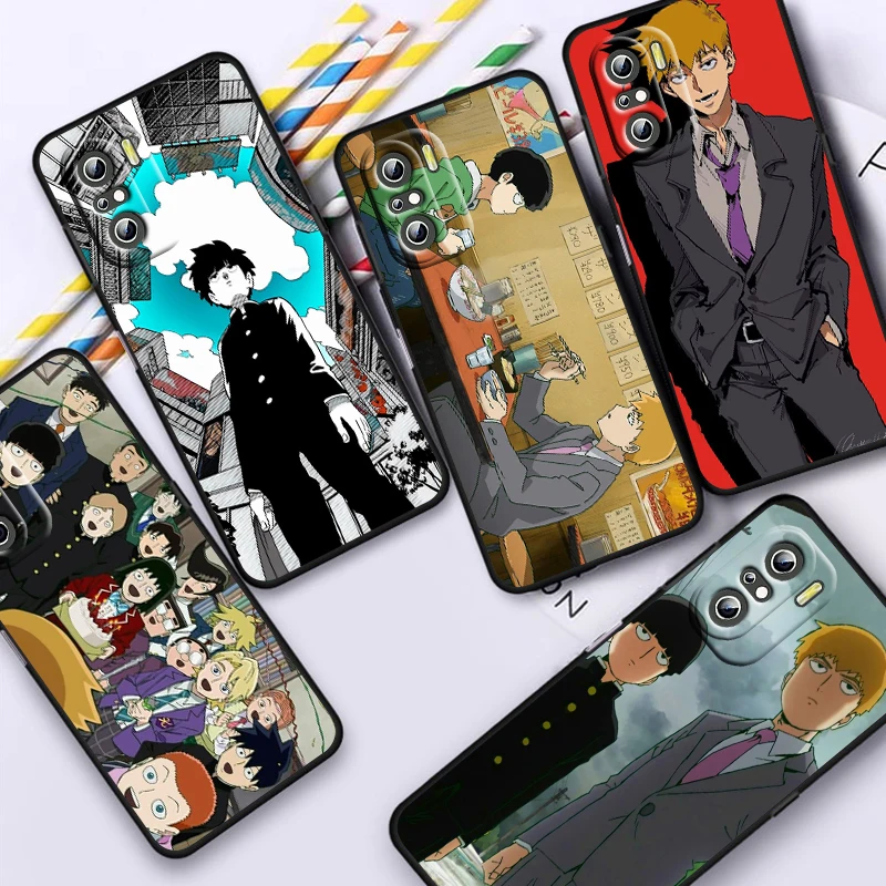 Anime Mob Psycho 100 For Xiaomi Redmi Note 13 12 11E 11S 11 11T 10 10S 9 9S Pro Plus 4G 5G Black Phone Case