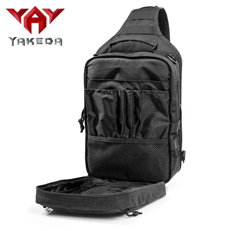 YAKEDA 1000D Nylon Tactical Sling Bag Outdoor Sport Hunting Hiking Army Shoulder Backpack 900D Waterproof Wear-resistant KF-088