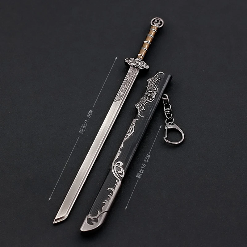 22 centimetri Antico Cinese Militare Standard Lama Diritta Sabre Arma In Metallo Modello Ornamento Decorazione Collezione 1/6 Attrezzature Per Bambole