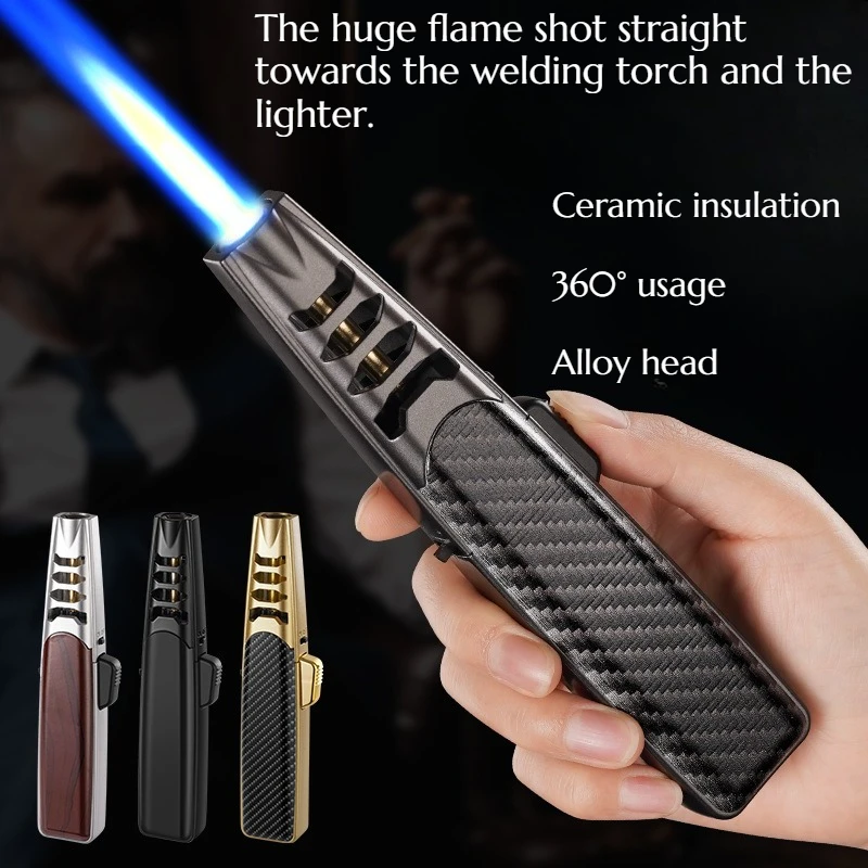 High-temperature Outdoor Barbecue Cigar Portable Direct Ignition Device Windproof Inflatable Lighter Cigarette Accessories