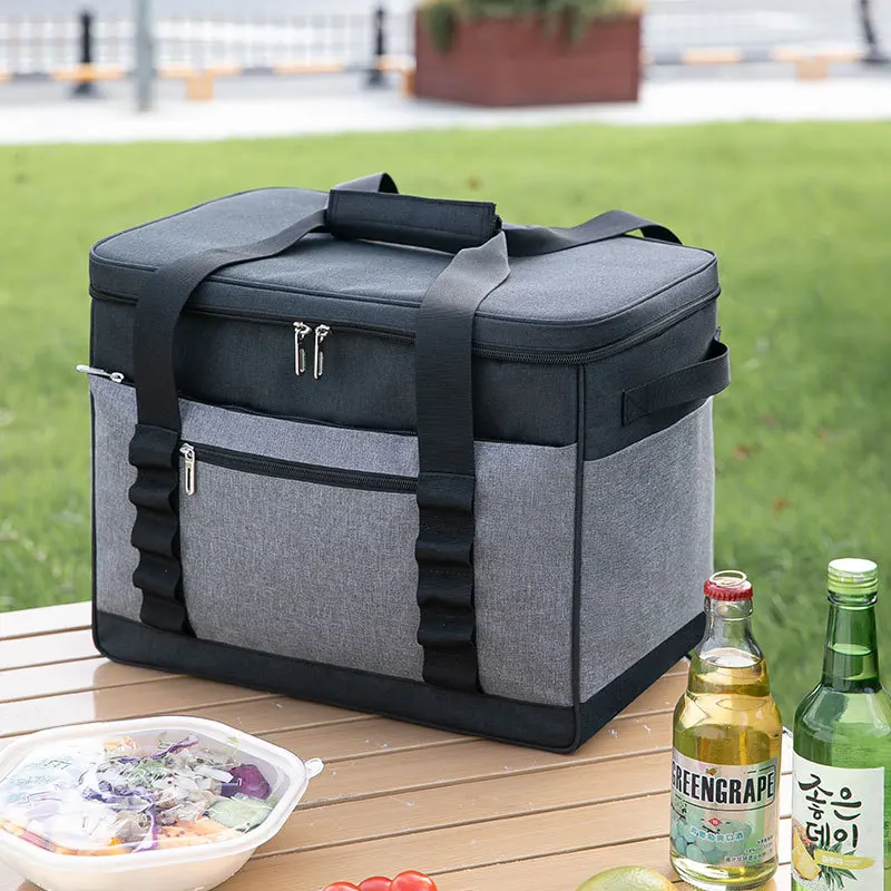 35L Insulated Cooler Bag, Oxford Cloth Leakproof Thermal Bag, Portable Waterproof Food Tote for Camping Picnic Outdoor
