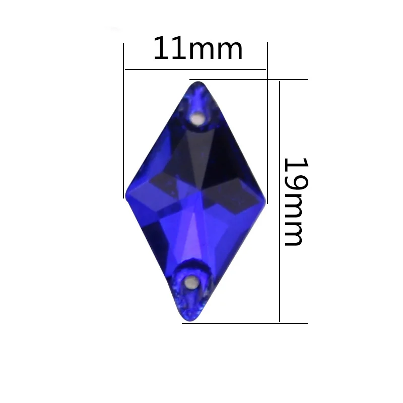 11x19mm Rhombus Sew On Rhinestone Colorful Crystal AB Flatback Sewing stone стразы Glass Strass With 2holes Wedding Dress