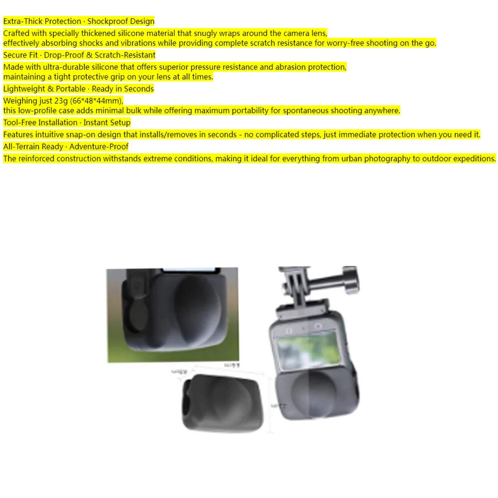 

Silicone Lens Cap for DJI OSMO 360 Panoramic Camera, Lens Protector Case Shockproof Lens Cover, Camera Protector Accessories