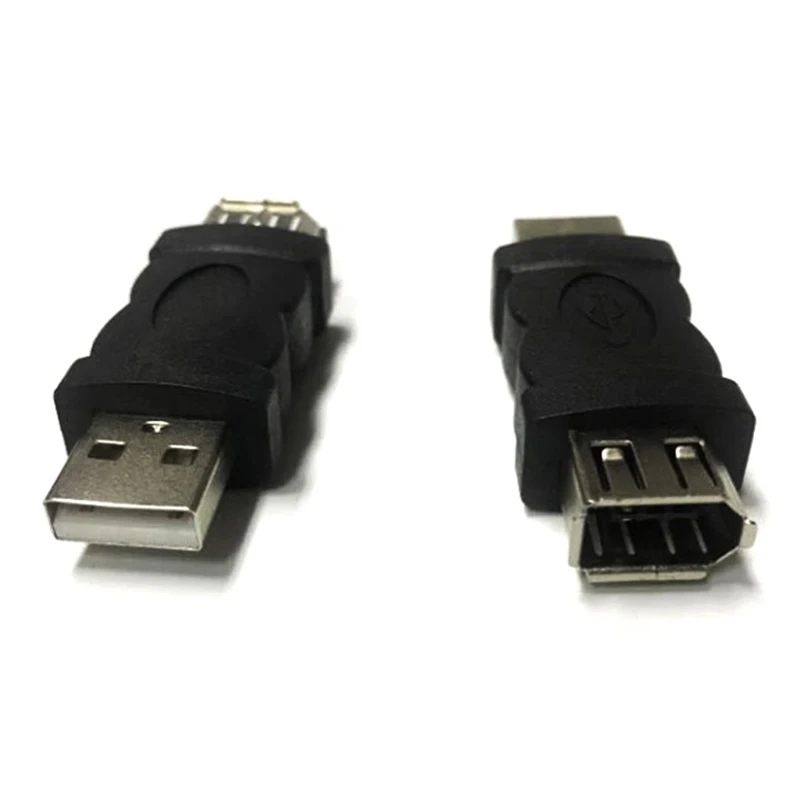 Firewire-Tipo A adaptador macho, Firewire, IEEE 1394, 6 pinos, fêmea para USB 2.0, câmeras, telefones celulares, MP3 player, PDAs, preto