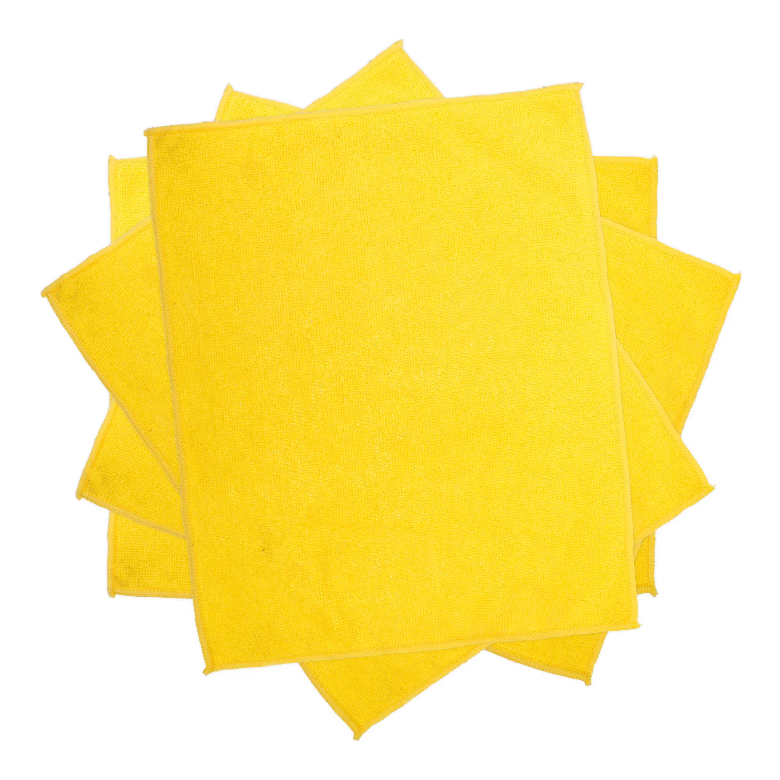 

4 Pcs Microfiber Dish Towels 30x38 Yellow Set Kitchen Cleaning Bath Absorbent Reusable Washcloths Duster Cloth