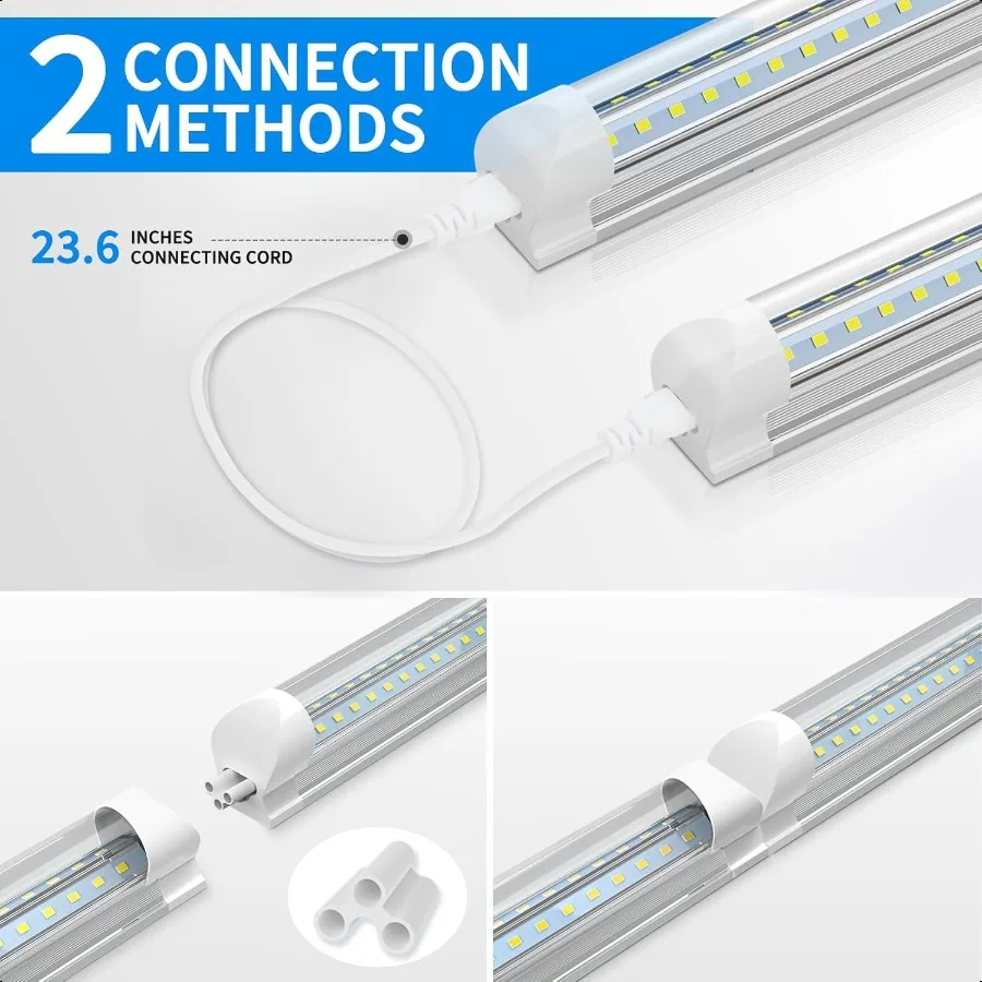 CNSUNWAY LED Shop Light 2FT 20W 3000LM 3000K Warm White T8 LED Tube Lights Ceiling and Utility Shop Lights Linkable Light Fixtu