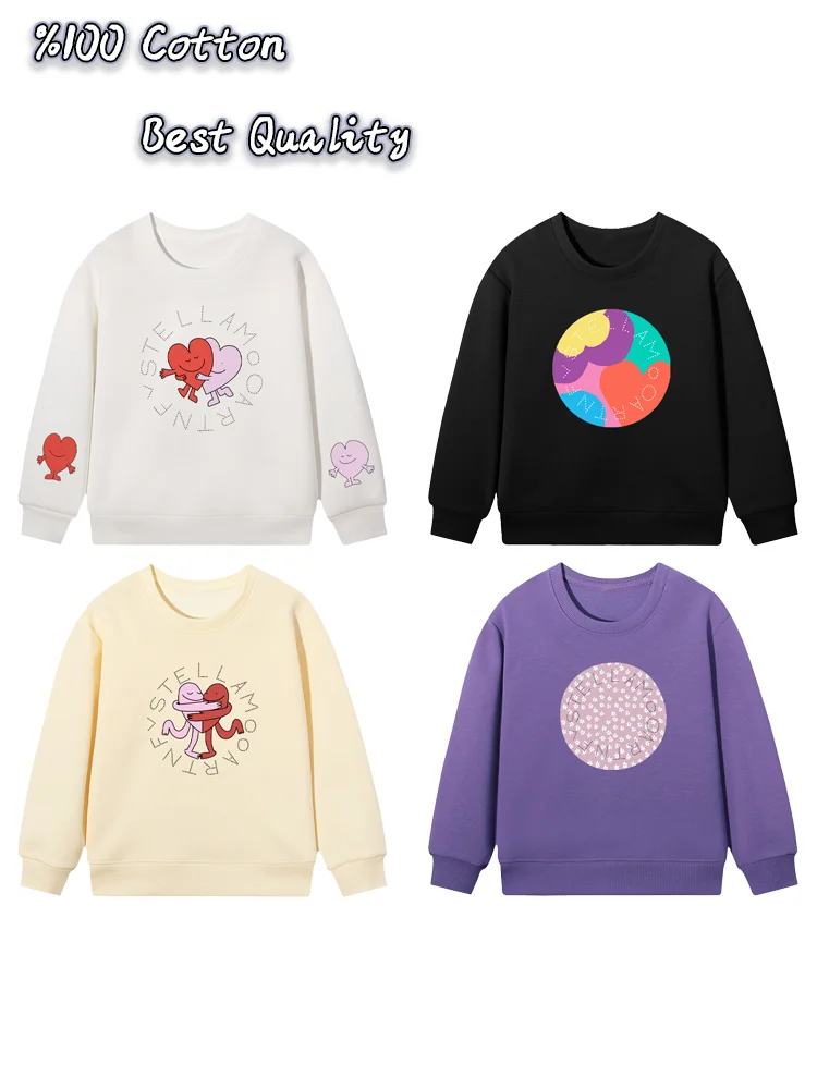 Cute Heart girls hoodies winter fashion New kids clothes pullover Fun print Love graphics girl sweatshirt fall child casual wear
