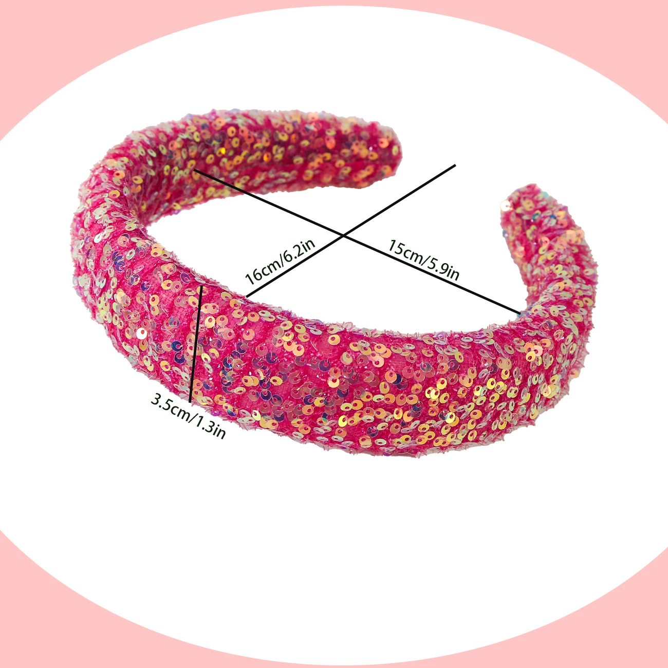 Glitter Sequin Headband  Candy Color Thick Hair Hoop For Birthday Wedding Party Daily Makeup Hair Accessories